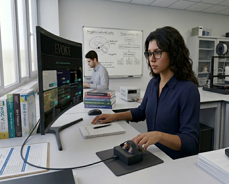 Evoke GSR Biomedical Sensor Array on clean laboratory setup